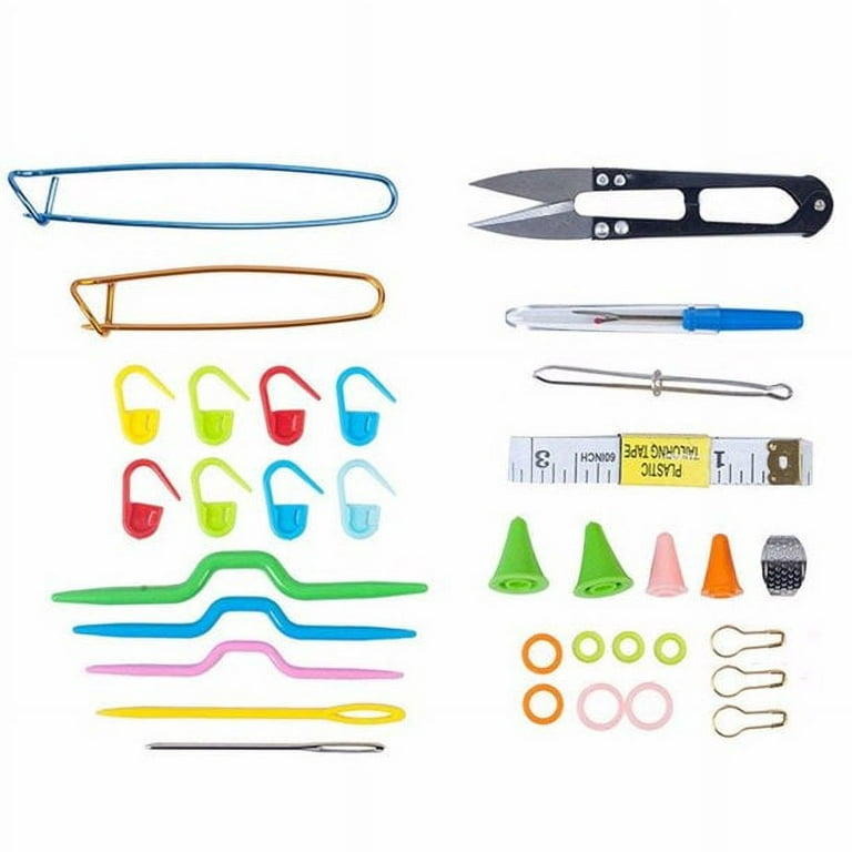 Sunisery Knitting Tools Accessories Kit Crochet Needle Hook Supplies with Case, Size: 5.08 x 2.36