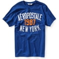 thumbnail image 1 of Aeropostale Mens Puff Paint 1987 New York Graphic playera, azul, grande Aeropostale Camiseta gráfica, 1 of 1