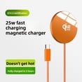 thumbnail image 4 of 25W for MagSafe Wireless Charger, Fast Magnetic Wireless Charging Pad Qi2.2 Certified Aluminum Alloy Glass Panel Ultra-thin Portable for iPhone 17 16 15 14 13 12 Series& AirPods 4-2 Pro, with US Adap, 4 of 10