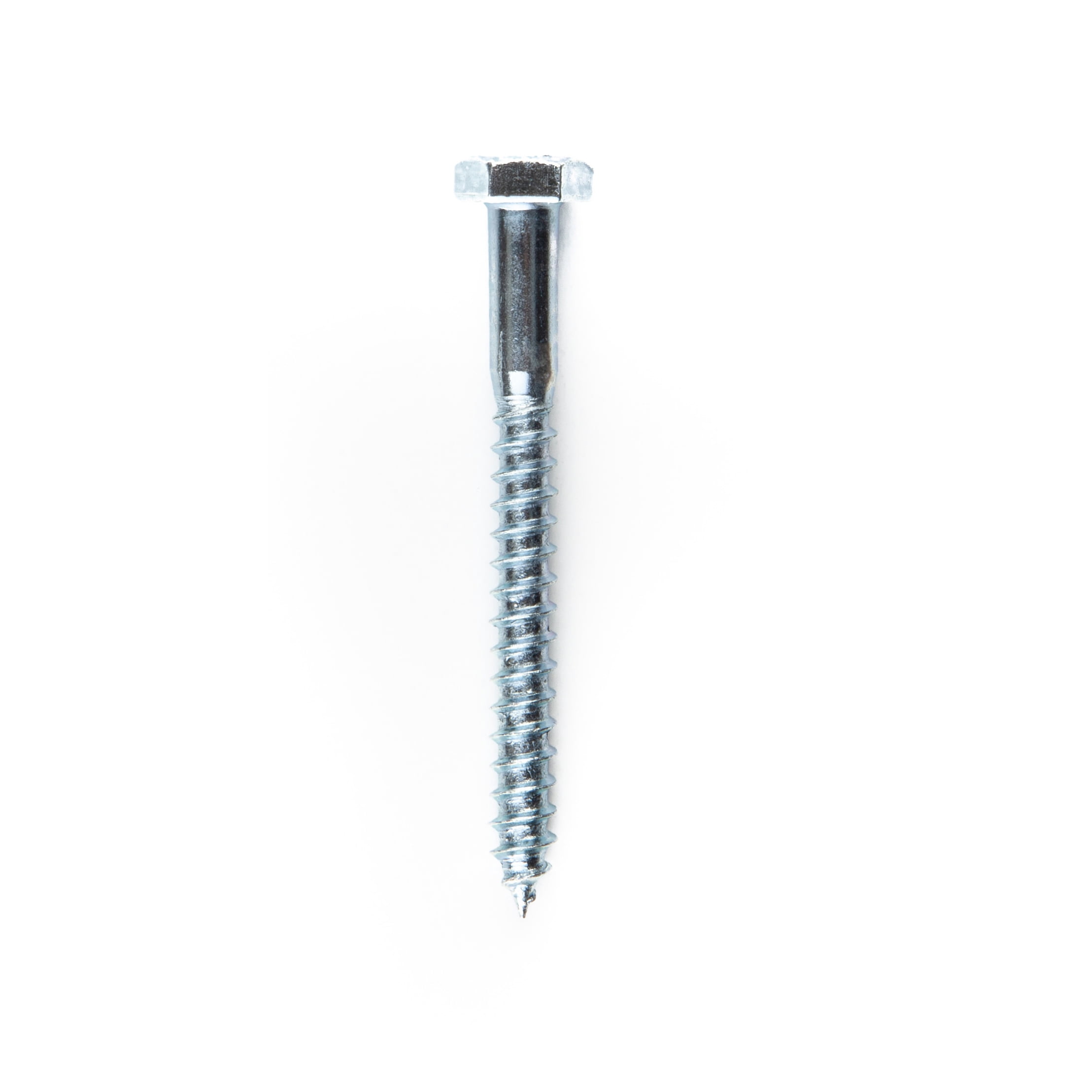 (6 pack) Hillman Lag Screws, 1/4" x 2", Steel, Zinc, Interior Screws, Hex Drive, Silver, 3 pack