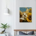 thumbnail image 4 of Autua Cat Sunflower Painting Canvas Prints Wall Art Home Decor 12x16 in, 4 of 5