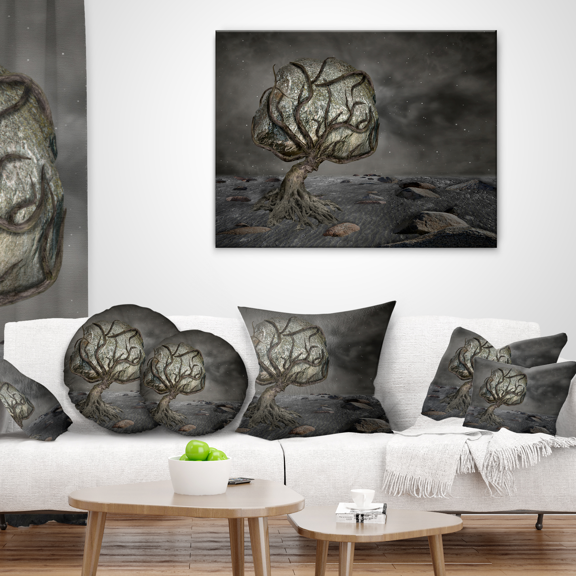 Designart Burden of Life - Abstract Throw Pillow - 16x16