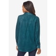 thumbnail image 2 of Roaman's Women's Plus Size Faux Suede Button-Front Shirt, 2 of 5