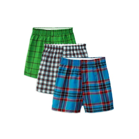 Boys Tartan Plaid Boxer - Fruit of the Loom Tartan Plaid Woven Boxers, 3 Pack (Big Boys)