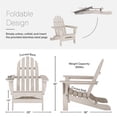 thumbnail image 3 of DuroGreen 5-Pc Folding Adirondack Chair Set, 2 Chairs, 2 Ottomans, and 1 Side Table Made With All-Weather TangentSustainable Lumber, Oversized, High End Furniture, No Maintenance, Paper Birch, 3 of 4