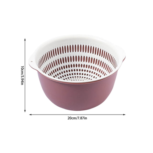 Yhmxh Organizadores y almacenamiento Cesta de drenaje, cesta doble para verduras, cuenco de plástico para lavar verduras, plato de frutas casero Almacenamiento de ducha Almacenamiento de juguetes