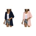 thumbnail image 1 of (2-Pack) Kcodviy Women Casual Cardigan Three Womens Cropped Cardigan Quarter Sleeve Open Front Open Front Lightweight Cardigan Lightweight Dots Cardigan Draped Leopard Print Cardigan Ruffles Cardiga, 1 of 7
