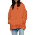 thumbnail image 2 of Dasayo Plus Size Women Hoodie Orange Long Sleeve Dressy Pocket Casual Solid Hoodies Tunic Tops for Women L, 2 of 6