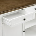 DHP Kelsey Kitchen Island with 2 Stools and Drawers, White