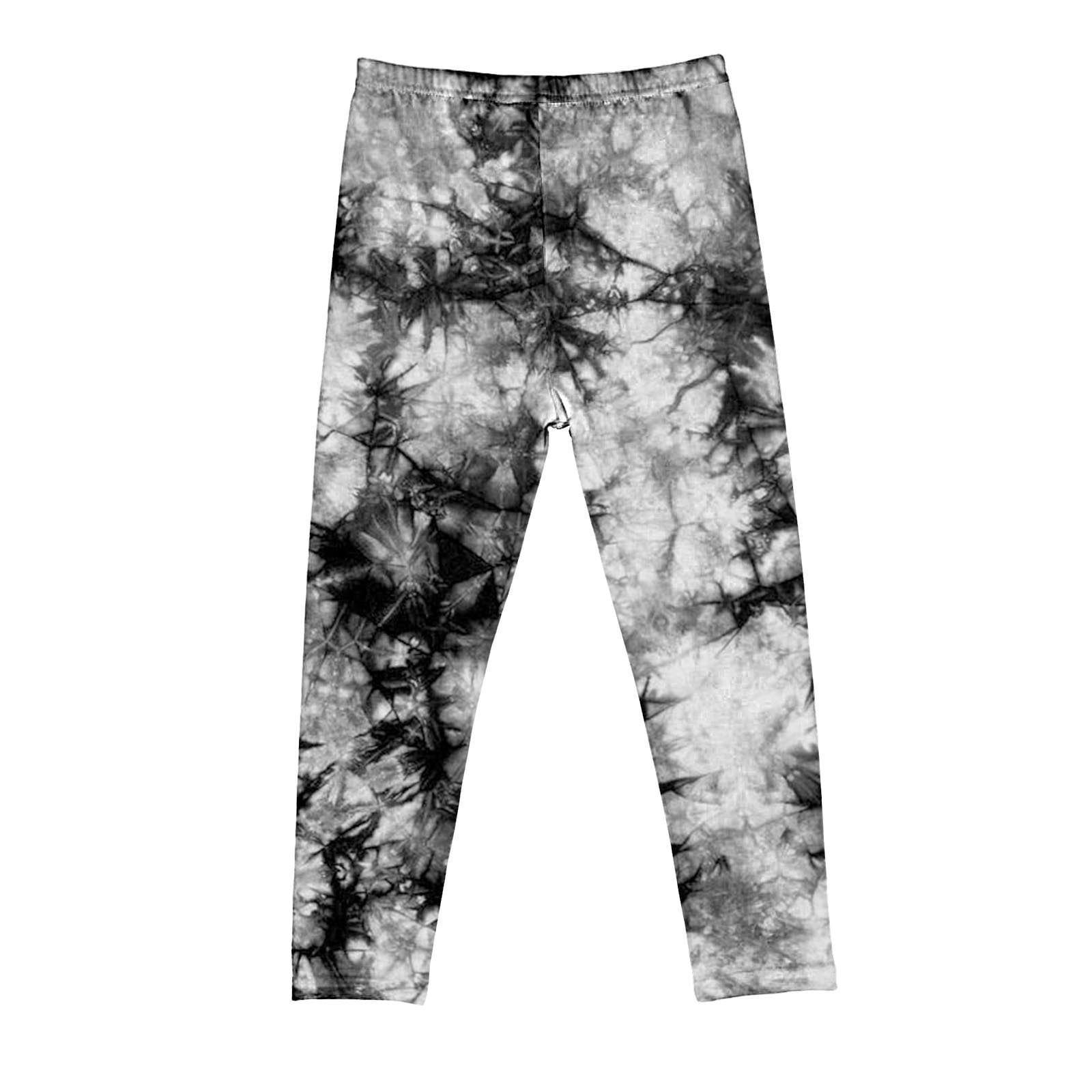lcziwo Leggings for Girls Kids Girls Tie dye Print Baggy Tights Elastic Waist Yoga Pants Casual Lounge Trousers for 3 8 Years Flash Deals of the Day Black 5 Years Walmart