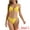 Yellow, variant on DARING DIVA Women's Ribbed Textured Halter Bikini Set Small Green