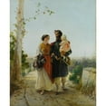 thumbnail image 3 of Gerolamo Induno 12x14 Black Modern Framed Museum Art Print Titled - The Return from the Field (1869), 3 of 5