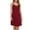 Wine, variant on QQAMB Women's Nightgown Sleeveless Lace Chemise Solid Color Sleepwear Ribbed Knit Night Dress Wine M