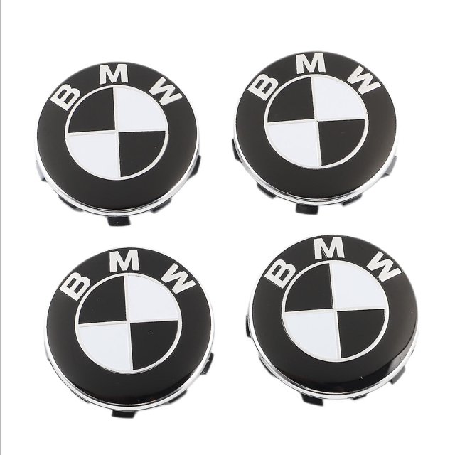 Couvre-jante de Voiture 4 Pcs, Logo Bmw Roues 68 mm, Couvre-Jante Centre Logo de Jante Bleu et Blanc Badge de Jante