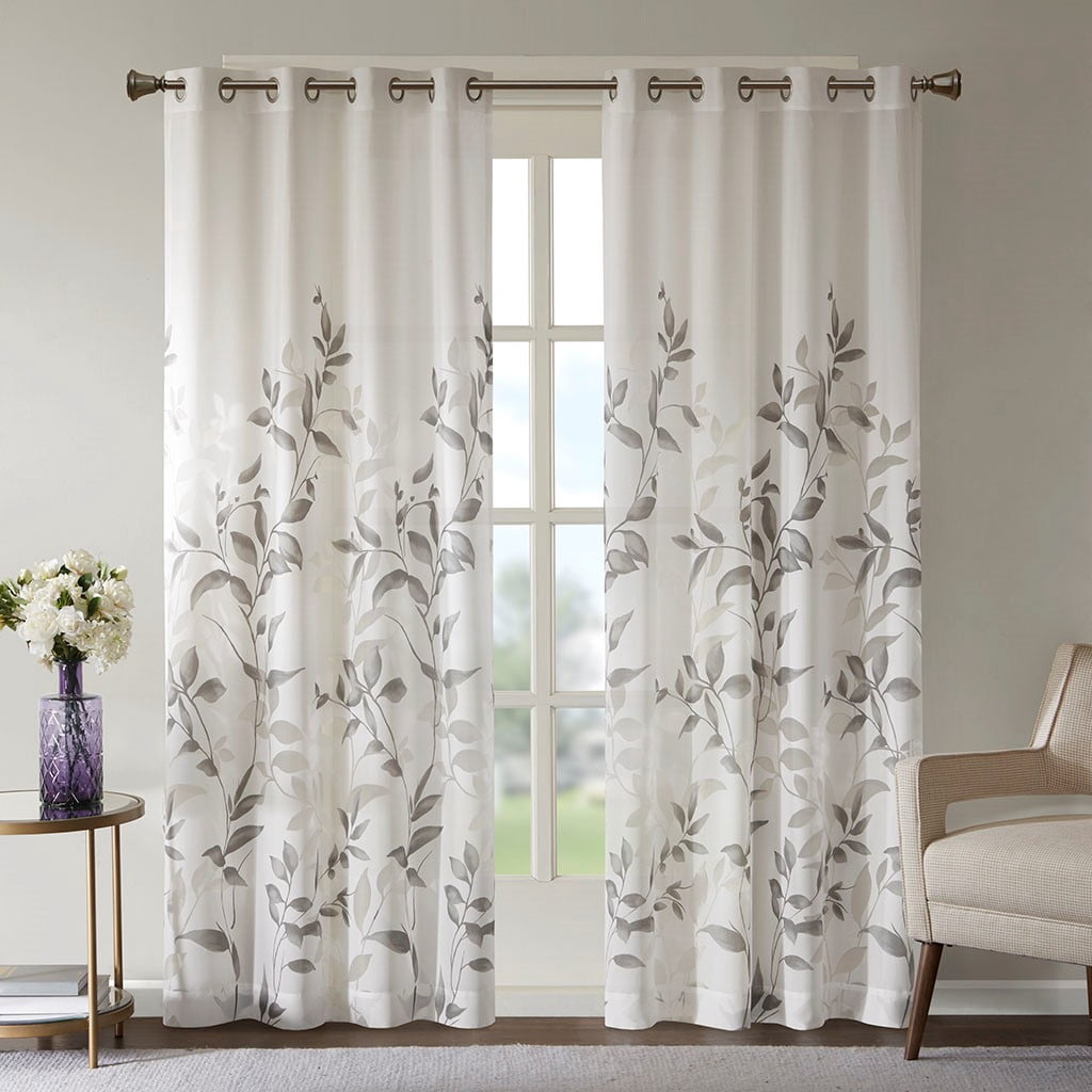 MAYEERTY Burnout Printed Curtain Panel Pair - 2 Pcs, Modern Fashionable Practical