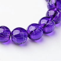 Drawbench Transparent Glass Round Beads Strands Spray Painted Purple 8mm Hole: 1.3~1.6mm about 100pcs/strand 31.4 inch 1Strand