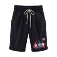 thumbnail image 2 of Puntoco Pantalones cortos de algodón para mujer, estampados, cintura elástica, para uso informal, con bolsillos informales, pantalones cortos de media pierna, 2 of 3