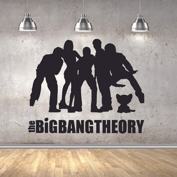 The Big Bang Theory Sitcom Leonard Sheldon Howard Raj Penny Soft Kitty Silhouette Wall Sticker For Room House Art Decal House Fun Home Decors Stickers Wall Art Vinyl Decoration Size (10x10 inch)