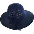 thumbnail image 4 of CoCopeaunts Summer Ladies Straw Bucket Hat Lace Bow Belt Travel Hollow Sun Hat Floppy Foldable Wide Brim Beach Fisherman Hat, 4 of 8