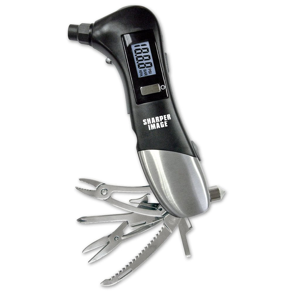 Sharper Image Tire Gauge MultiTool (9 Tools in One)