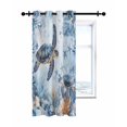 thumbnail image 7 of Retro Sea Turtles Thermal Insulated Blackout Curtains for Bedroom 84 Length Sea Stars Corals Ocean Animals Room Darkening Curtain 1 Panel Grommet Window Curtain Drape for Living Room Nursery Room, 7 of 7
