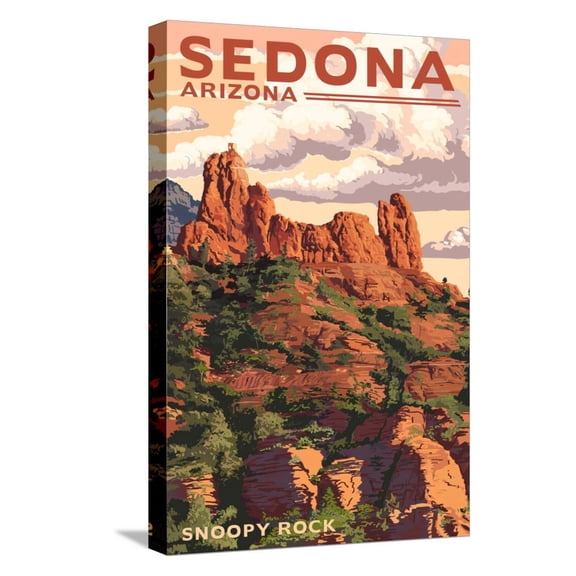 Art.com Sedona, Arizona - Snoopy Rock Stretched Canvas Print Wall Art by Lantern Press, 12" x 18"