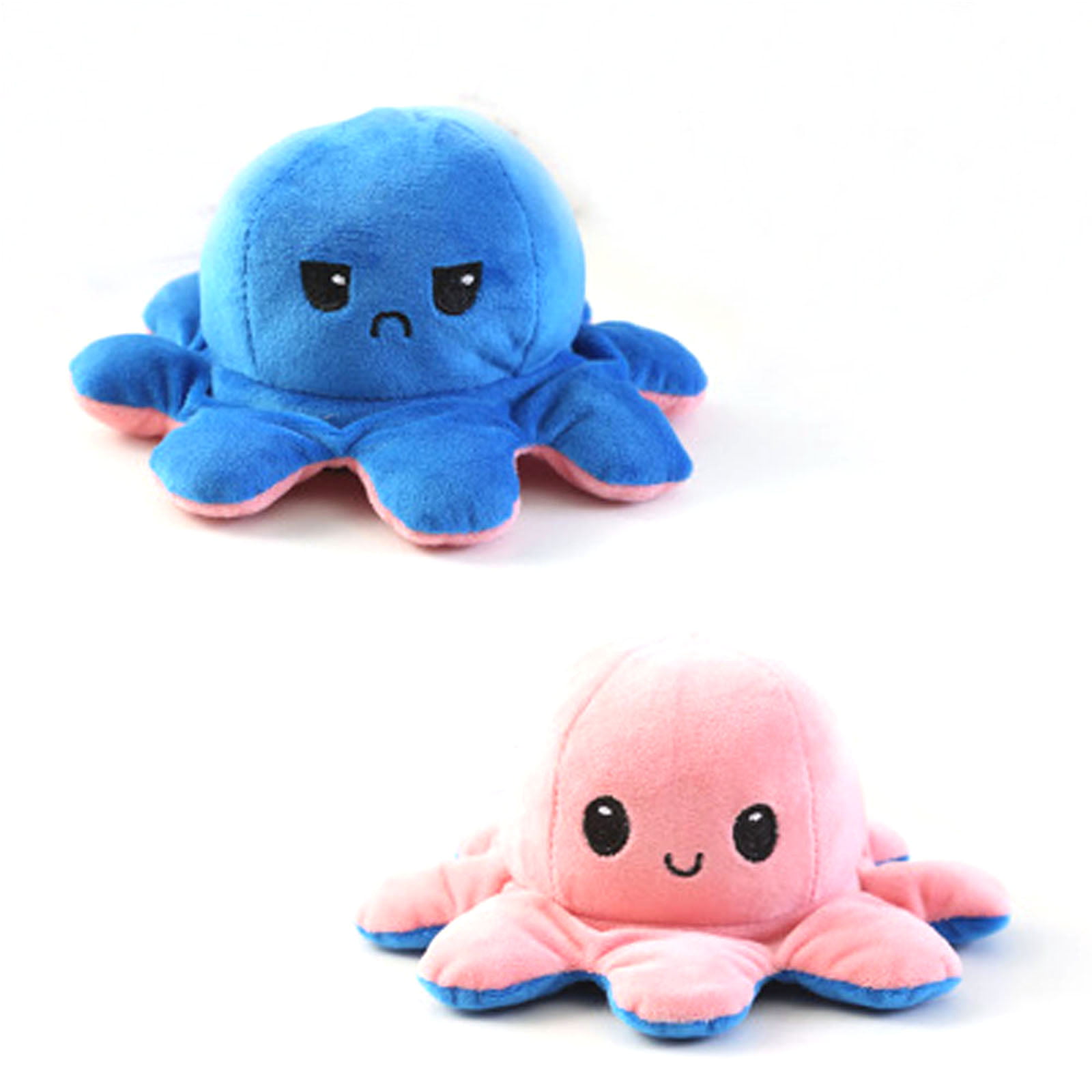 Cute Double-Sided Flip Octopus Soft Reversible Octopus Plush Toys Doll Stuffed Animals Doll Creative Toy Gifts for Kids Friends Girls Boys Beige-Yellow