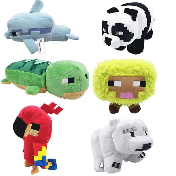 Vorallme Minecraft peluche poupée abeille dauphin perroquet poupée jeu de  poupée périphérique-21 