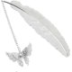 thumbnail image 1 of ShiYe toys store Marcapáginas de metal con plumas plateadas, bonito marcapáginas que brilla en la oscuridad con dije de mariposa 3D, regalo único para mujeres marcapáginas para amantes de los libros, 1 of 4
