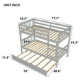 thumbnail image 5 of Bellemave Bunk Bed with Trundle, Twin Over Twin Bunk Bed Frame Can Convertible 2 Platform Bed, Wood Bunk Bed Built-in Ladder for Teens & Adults（Gray), 5 of 8