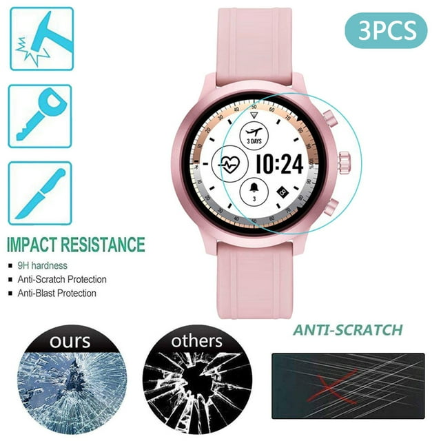 Protector de pantalla de vidrio templado para reloj inteligente MKT5072 | Película HD transparente | Anti-Rayaduras | Recubrimiento oleofóbico | Absorción de impactos | Paquete de 3 | Diseño de