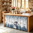 thumbnail image 6 of Blue Snowman Christmas Cabinet Curtain 32"Wx55"L,Dustproof Pantry Door Curtain W/ Self Adhesive Tape,Xmas Snowflake Eucalyptus Leaves Wooden Tall Storage Cover Privacy Drape for Bathroom Kitchen, 6 of 9