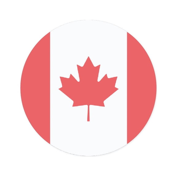 Global World Flag Party Collection, Round Cupcake Toppers, Canada, 20-Pack