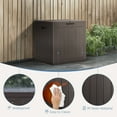 thumbnail image 6 of CONCETTA 31-Gallon Waterproof Deck Box, UV-Resistant Resin Outdoor Storage, Lockable Wide-Opening Lid, Garden Patio Storage Bench, Brown, 6 of 12