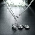thumbnail image 5 of EOEMY 925 Sterling Silver Tassel Three Rose Flower Necklace For Woman Fashion Jewelry-18, 5 of 7