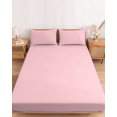 thumbnail image 2 of Twin Sze Fitted Sheet Set - Light Pink 2 Piece Bedding Sets 16" Deep Pocket Fitted Sheet with 1 Pillowcase, Farmhouse Solid Pink Color Modern Art Brushed Microfiber Hotel Luxury Bed Sheets, 2 of 9