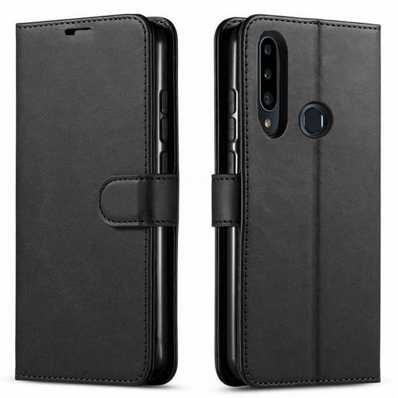 Samsung Galaxy A20S Case, Starshop Premium Leather Wallet Pocket Credit Card Slots-Black
