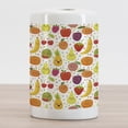 thumbnail image 2 of Fruits Ceramic Toothbrush Holder, Smiling Banana Funny Mulberry Happy Apricot Peach Hearts Lemons Theme, Decorative Versatile Countertop for Bathroom, 4.5" X 2.7", Multicolor, 2 of 4
