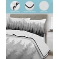 thumbnail image 4 of Grey Ombre Twin XL Size Down Alternative Comforter,Lightweight Comforter Quilt Bedding Set with Pillow Shams Fall Autumn Forest Black Abstract Art Harvest Bed Comforter Duvet Insert 68"x98", 4 of 7