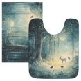 thumbnail image 7 of Yayeee Bath Rugs for Bathroom Floor Set of 2 Non Slip Fluffy Soft Absorbent Mat, Night Forest Scene, 7 of 7