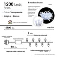 thumbnail image 2 of Serie De Luces Led Navideña 1200 Focos Luz Blanca 54 Metros, 2 of 4