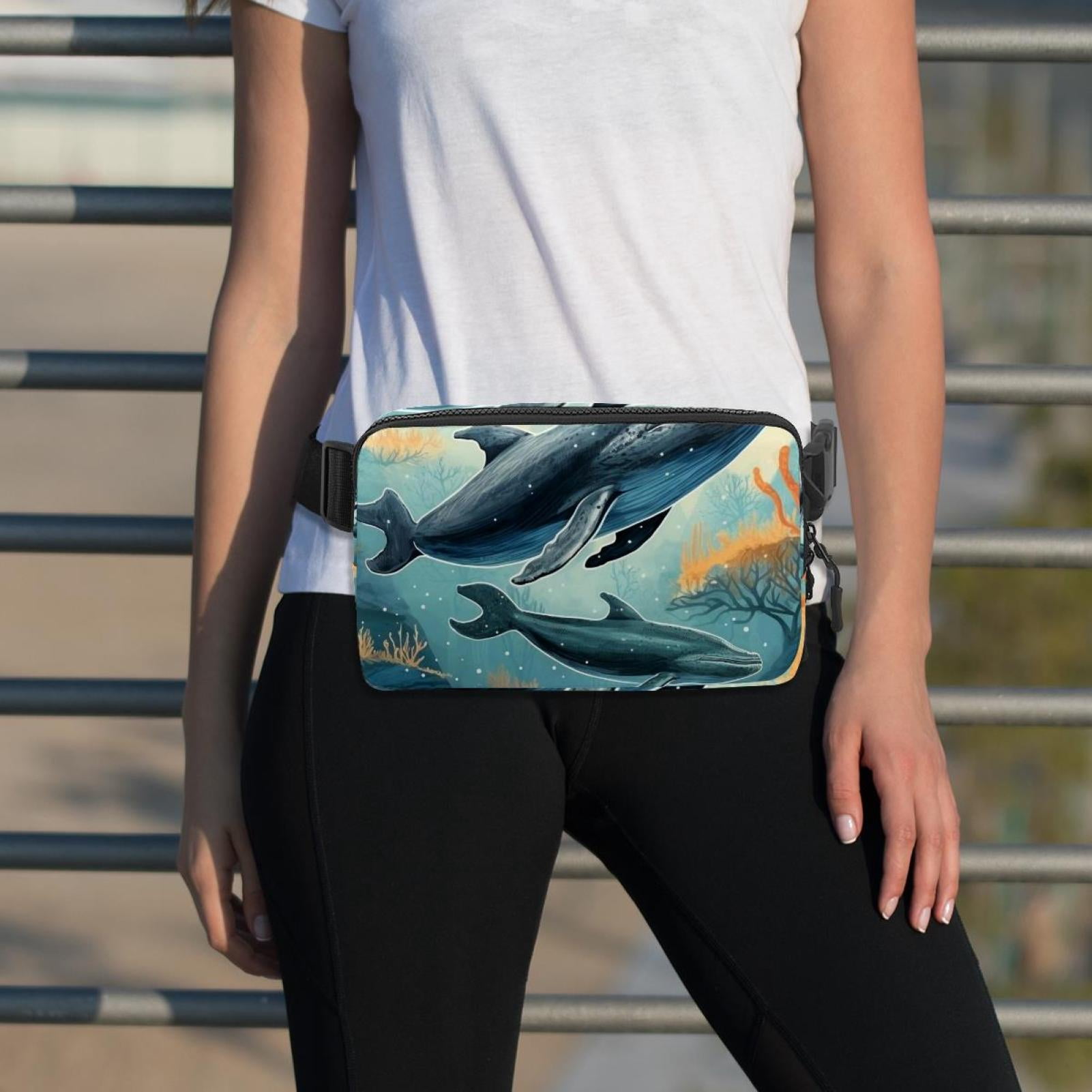 Whales Running Belt Fanny Packs Waist Packs with Extension Strap Unisex Lightweight Adjustable