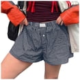 thumbnail image 3 of DHFJKG Women's Shorts Cute Soft Plaid Print Button Front Loungewear Bottoms Elastic Waist Summer Casual Beach Shorts Stylish Trousers, 3 of 7