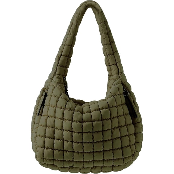 Puffer Quilted Tote Bag for Women Nylon Crossbody Bags Puffy Purse Hobo Large Shoulder Bag Trendy