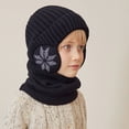 thumbnail image 4 of D GROEE Winter Neck Warp Set Winter Children Hat Scarf Set Printed Thickened Elastic Warm Anti slip Soft Dome Windproof Ear Neck Neck Warp Set, 4 of 8