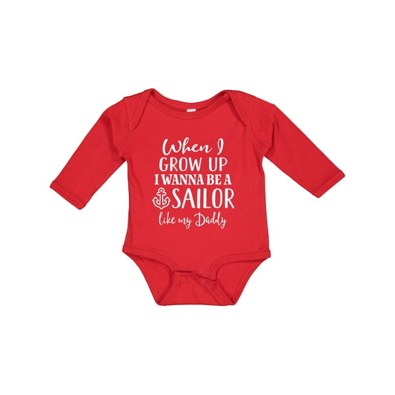 Inktastic Future Sailor Like Daddy Boys Long Sleeve Baby Bodysuit