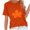 Orange, variant on Bogo Cute Vacation Tops For Women Womens Tops Dressy Casual Short Sleeve Cotton Womens Blouses Casual Petite V Neck T Shirts For Women Cotton