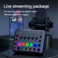 thumbnail image 4 of TFixol F11 Pro Live Streaming Audio Mixer with 48V Phantom Power, Dual XLR Mic Inputs, 4 Custom Sound Effects, RGB Lighting, Noise Reduction, and Portable Design for PC, Mobile, and Gaming - Black, 4 of 6