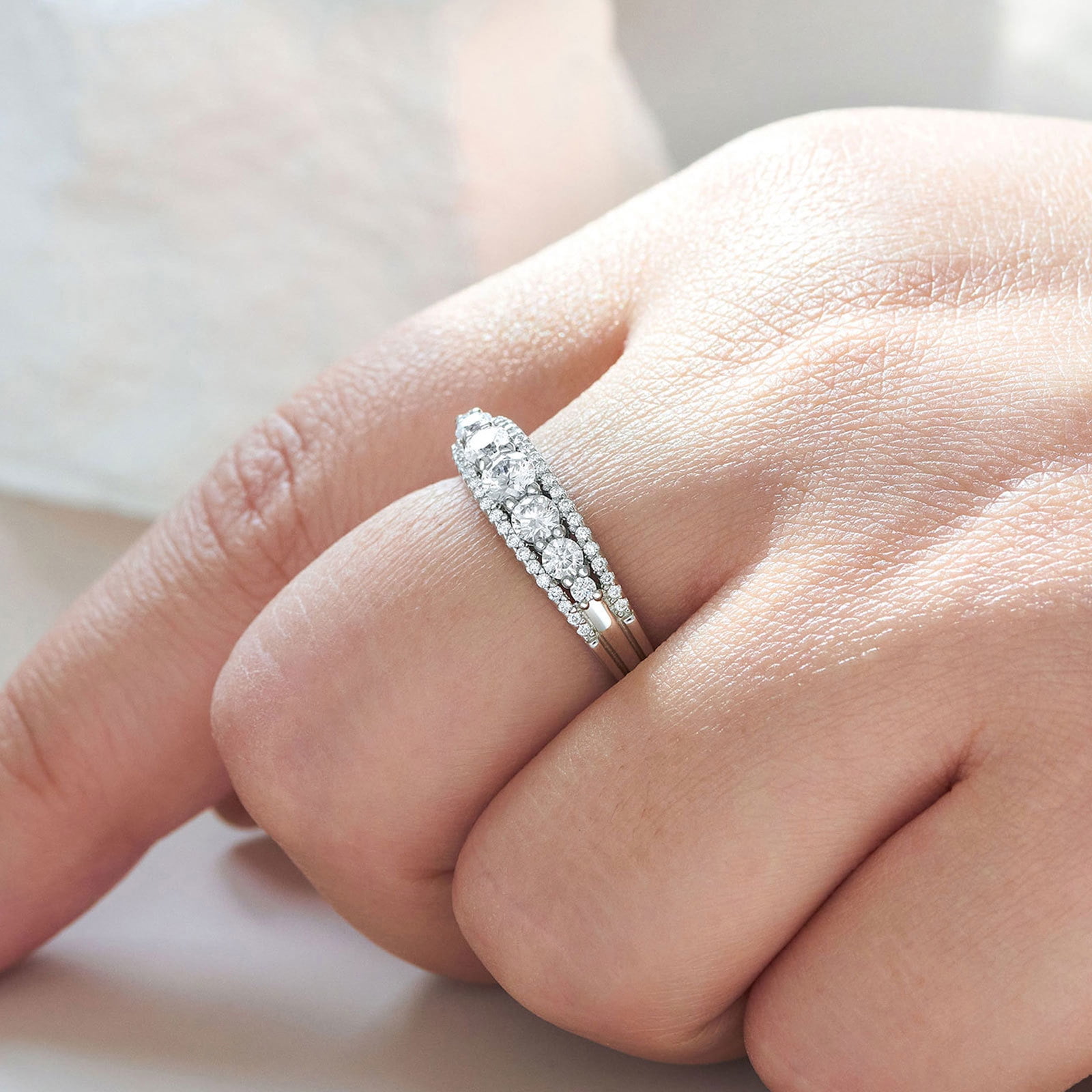 Newshe Jewellery Wedding Band for Women 925 Sterling Silver Eternity Ring Round White 1.13ct AAAAA Cz Size 7