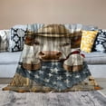 thumbnail image 2 of Pratyus Cowboy Cow Print Throw Blanket for Bed Sofa Living Room Decor All Seasons Lightweight Blanket 40x50in, 2 of 6